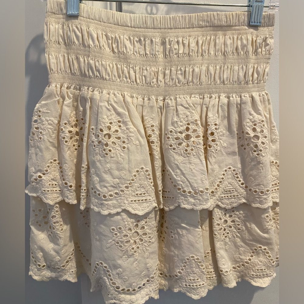 Zara Eyelet Tiered Skirt size L